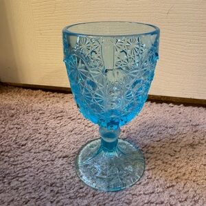 Vintage Blue Goblet Glassware - Set of 2
